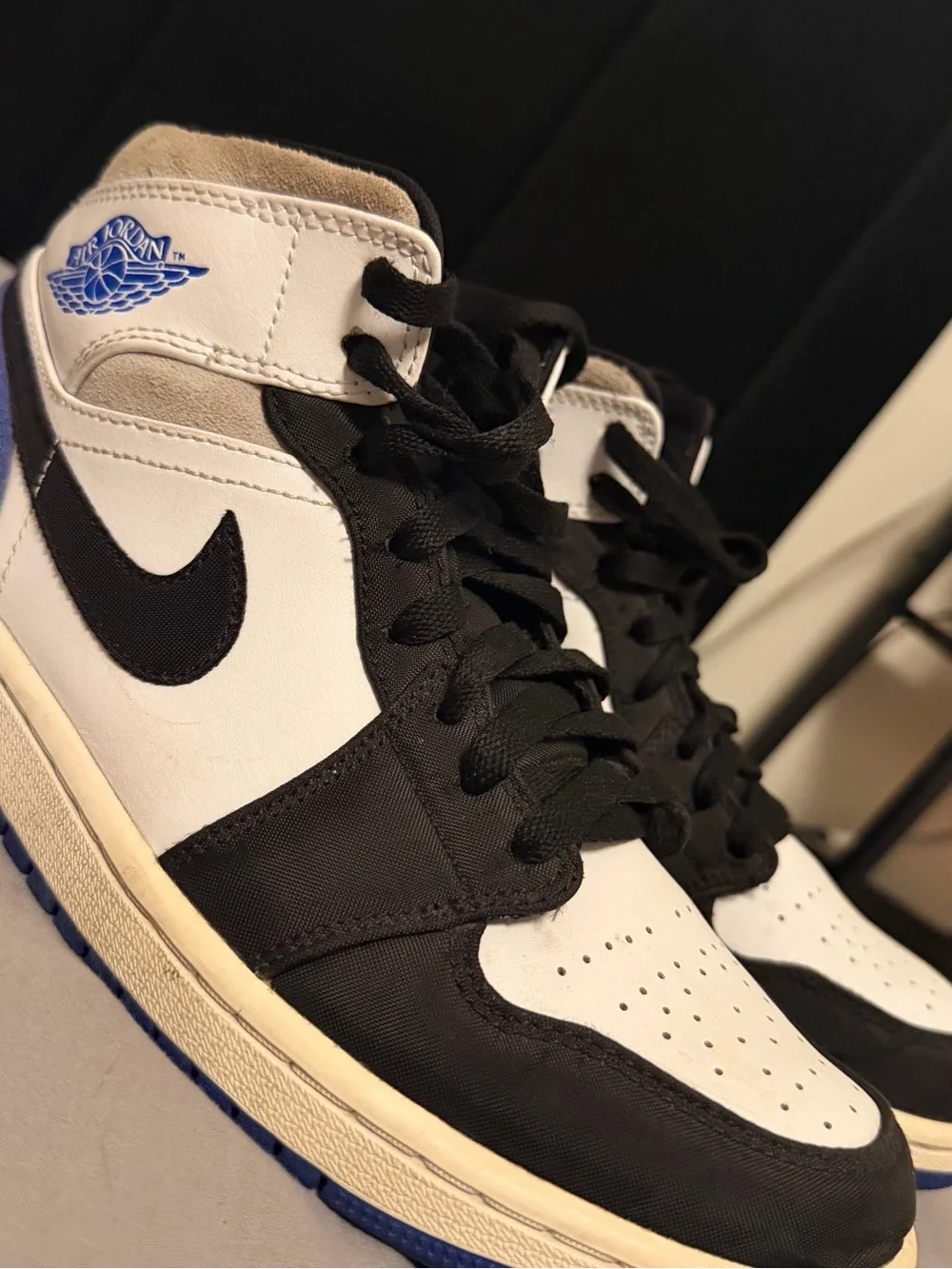Jordan Men's Sneakers in White, Black & Blue